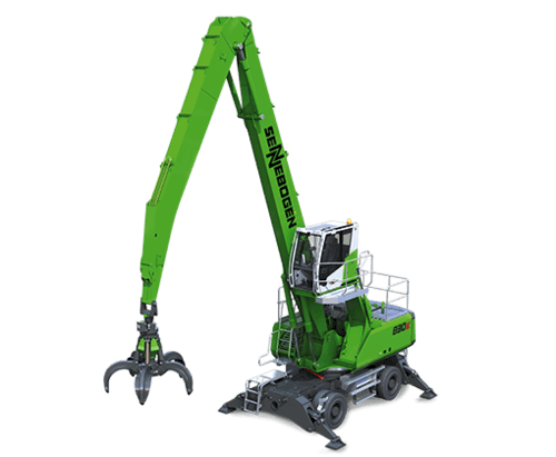 SENNEBOGEN material handler 830 E with orange peel grab