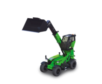 SENNEBOGEN Teleskoplader Telehandler Telestapler 355 E mit Niederhalterschaufel und hochfahrbarer Kabine